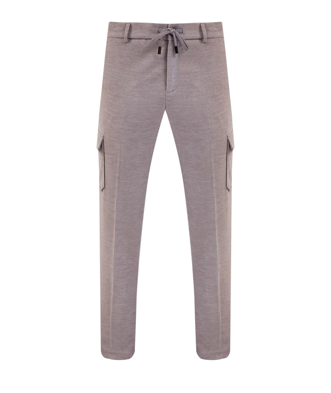 CAPOBIANCO Бежевые хлопковые повседневные брюки, фото 1