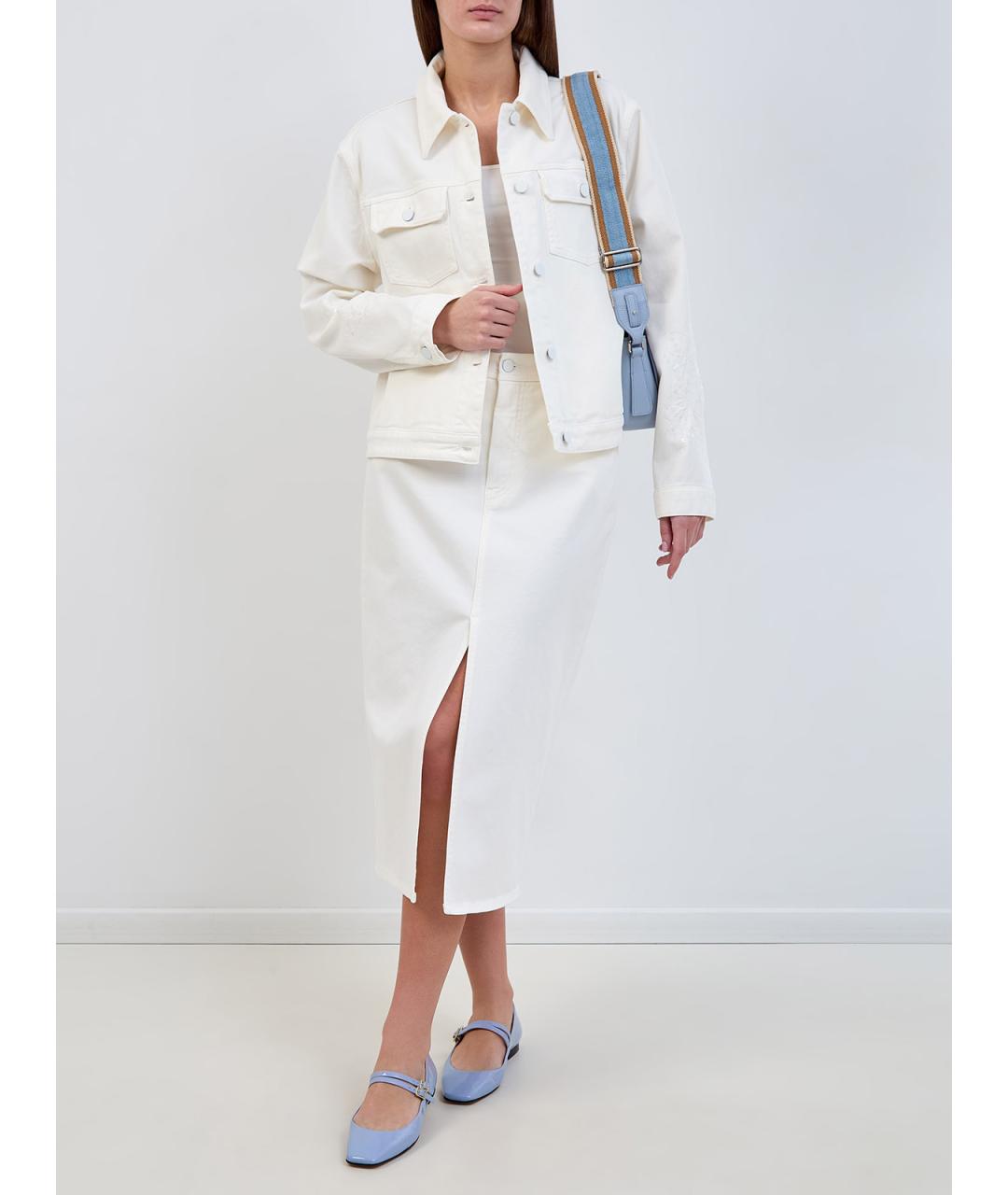 LORENA ANTONIAZZI Белая хлопковая юбка миди, фото 2