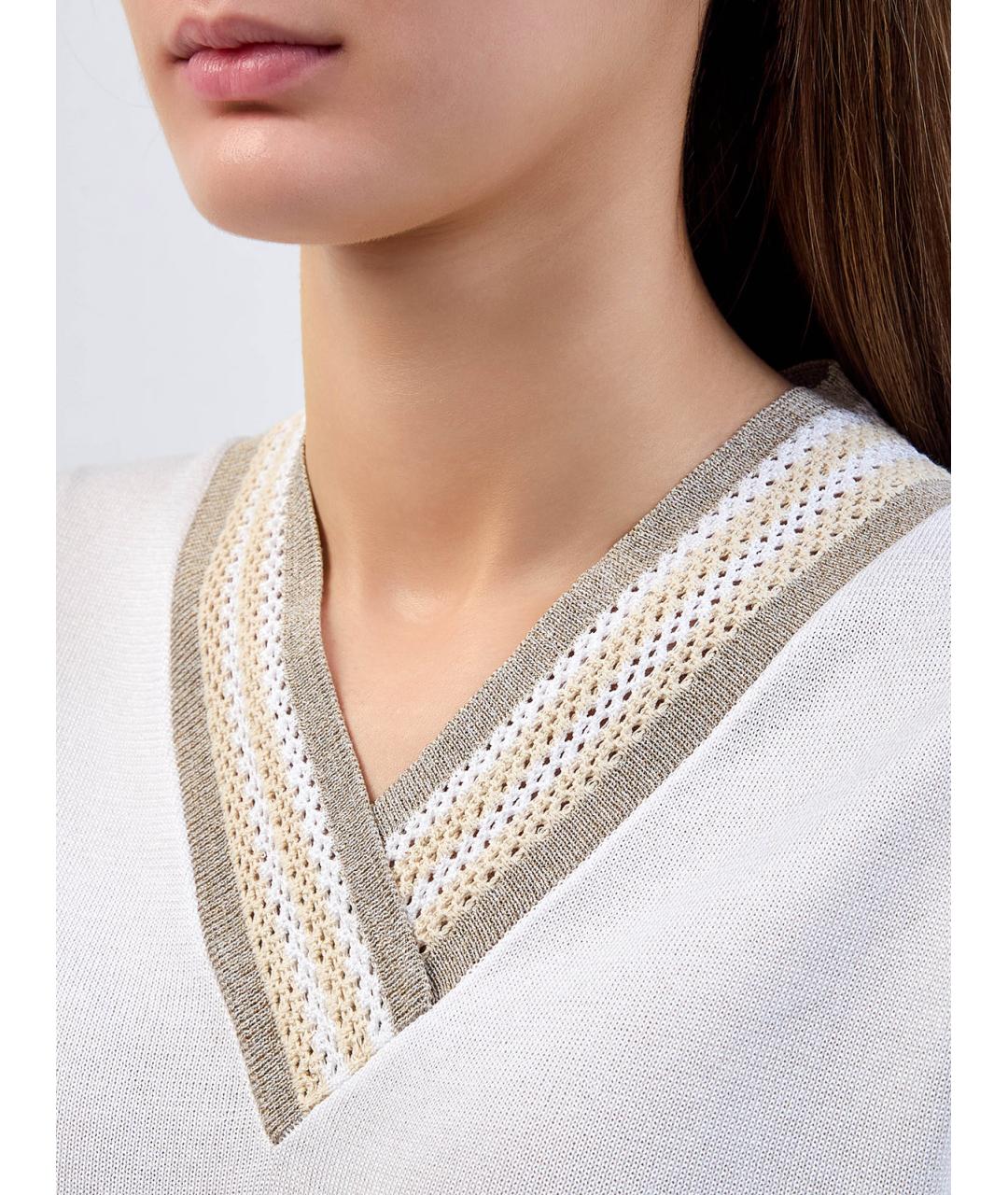 LORENA ANTONIAZZI Белая вискозная жилетка, фото 5