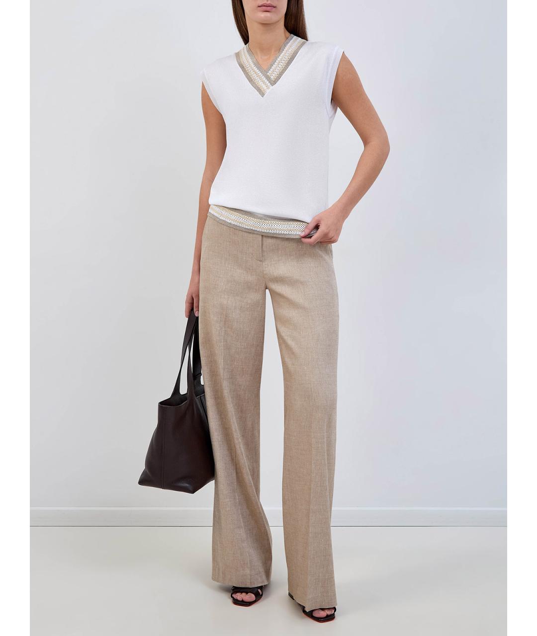 LORENA ANTONIAZZI Белая вискозная жилетка, фото 2