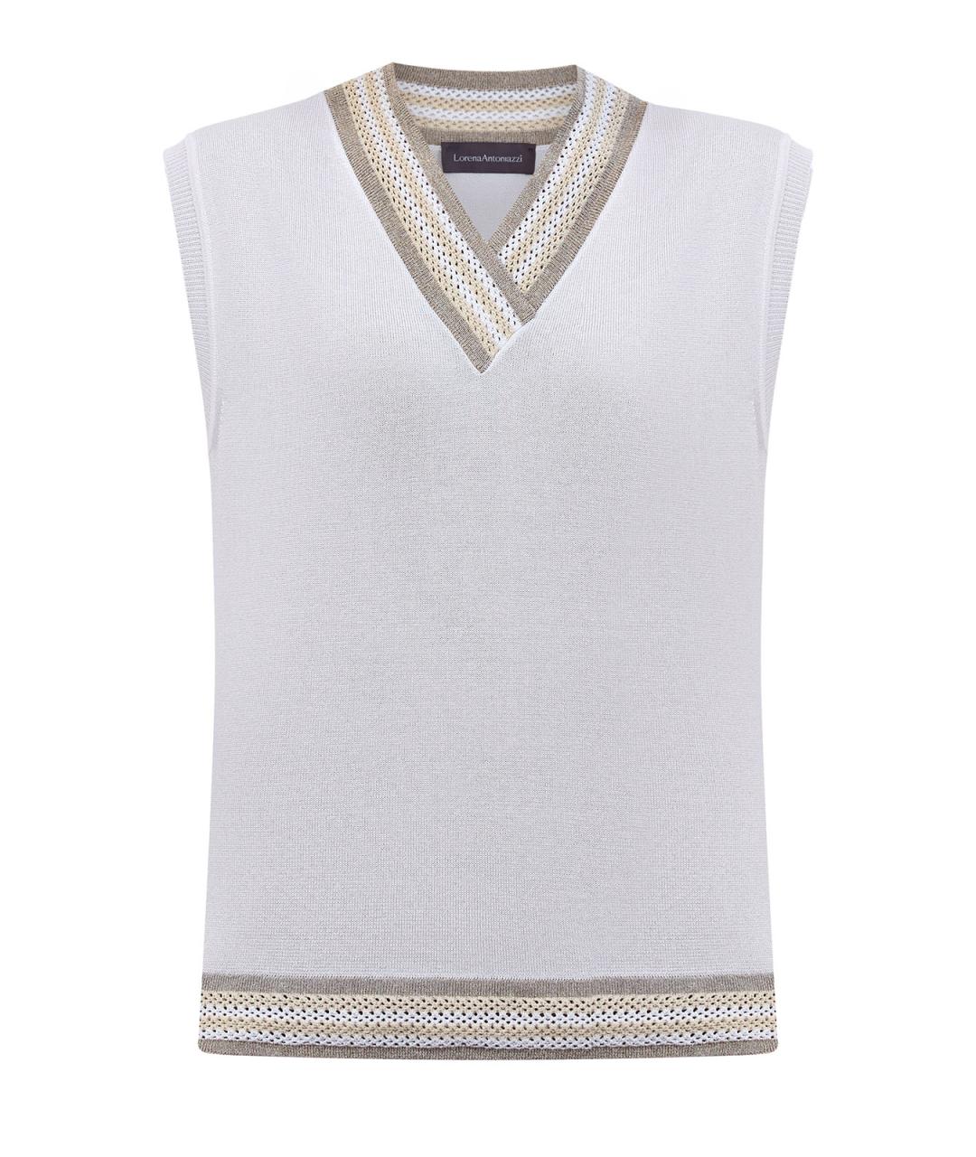 LORENA ANTONIAZZI Белая вискозная жилетка, фото 1