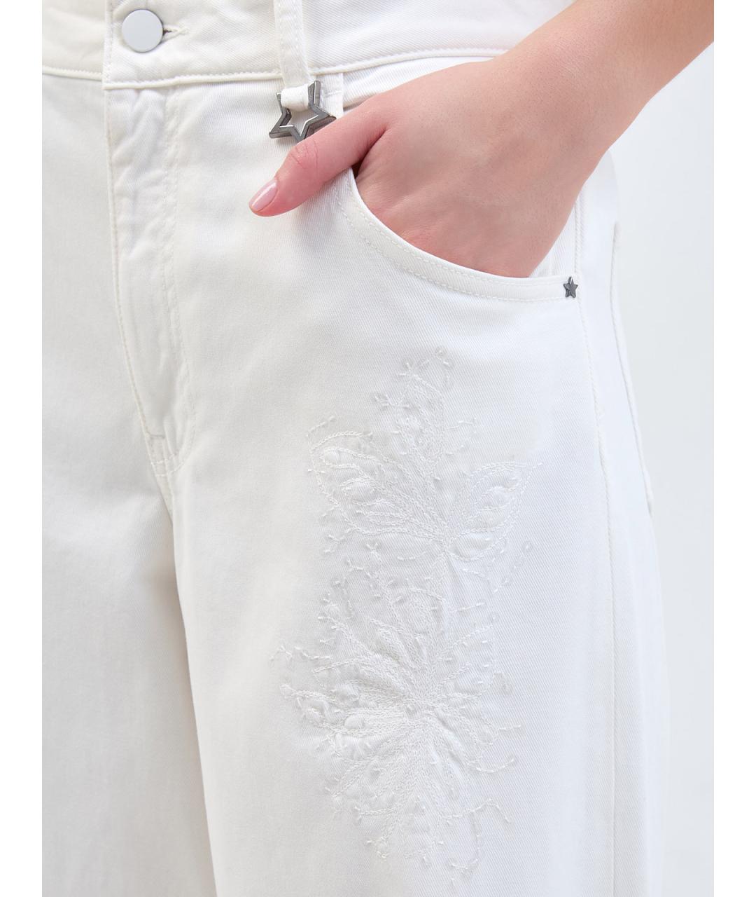 LORENA ANTONIAZZI Белые хлопковые прямые джинсы, фото 5