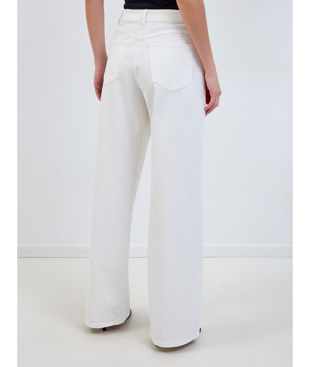 LORENA ANTONIAZZI Белые хлопковые прямые джинсы, фото 4