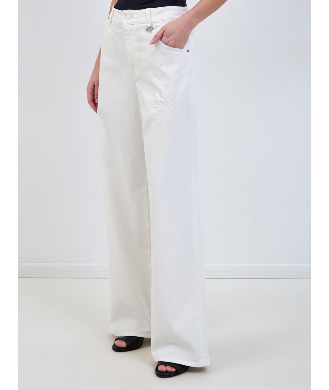 LORENA ANTONIAZZI Белые хлопковые прямые джинсы, фото 3