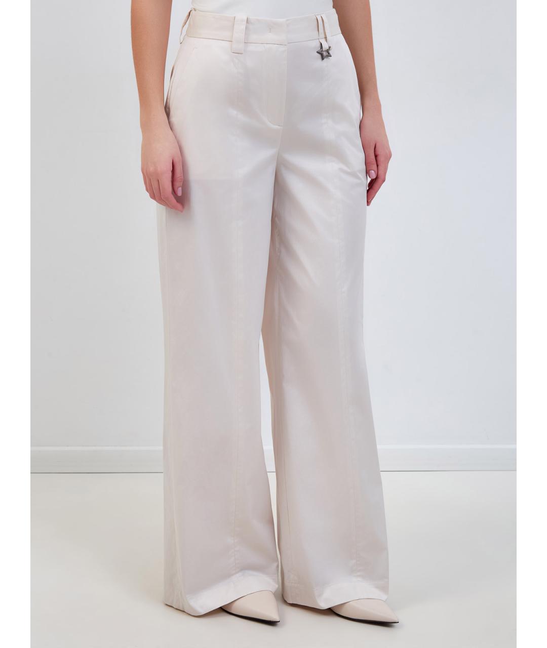 LORENA ANTONIAZZI Бежевые хлопковые брюки широкие, фото 3