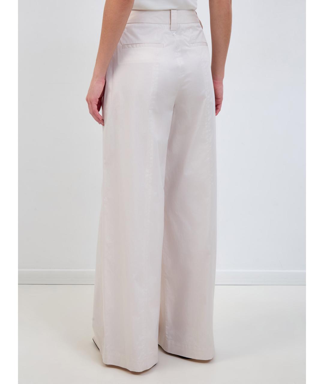 LORENA ANTONIAZZI Бежевые хлопковые брюки широкие, фото 4
