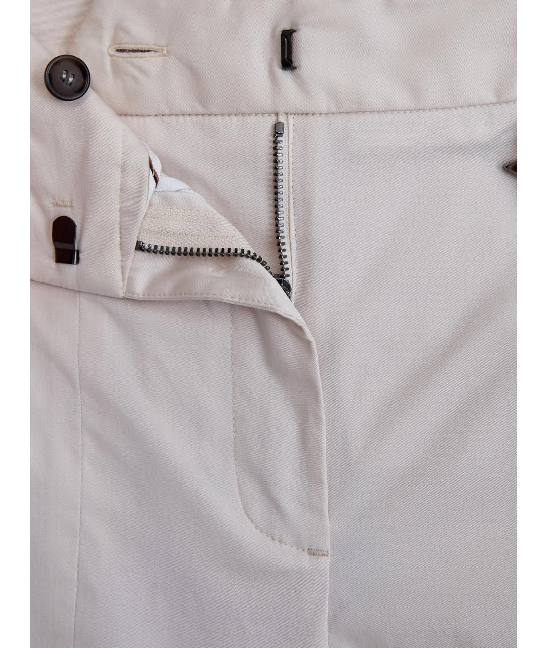 LORENA ANTONIAZZI Бежевые хлопковые брюки широкие, фото 7