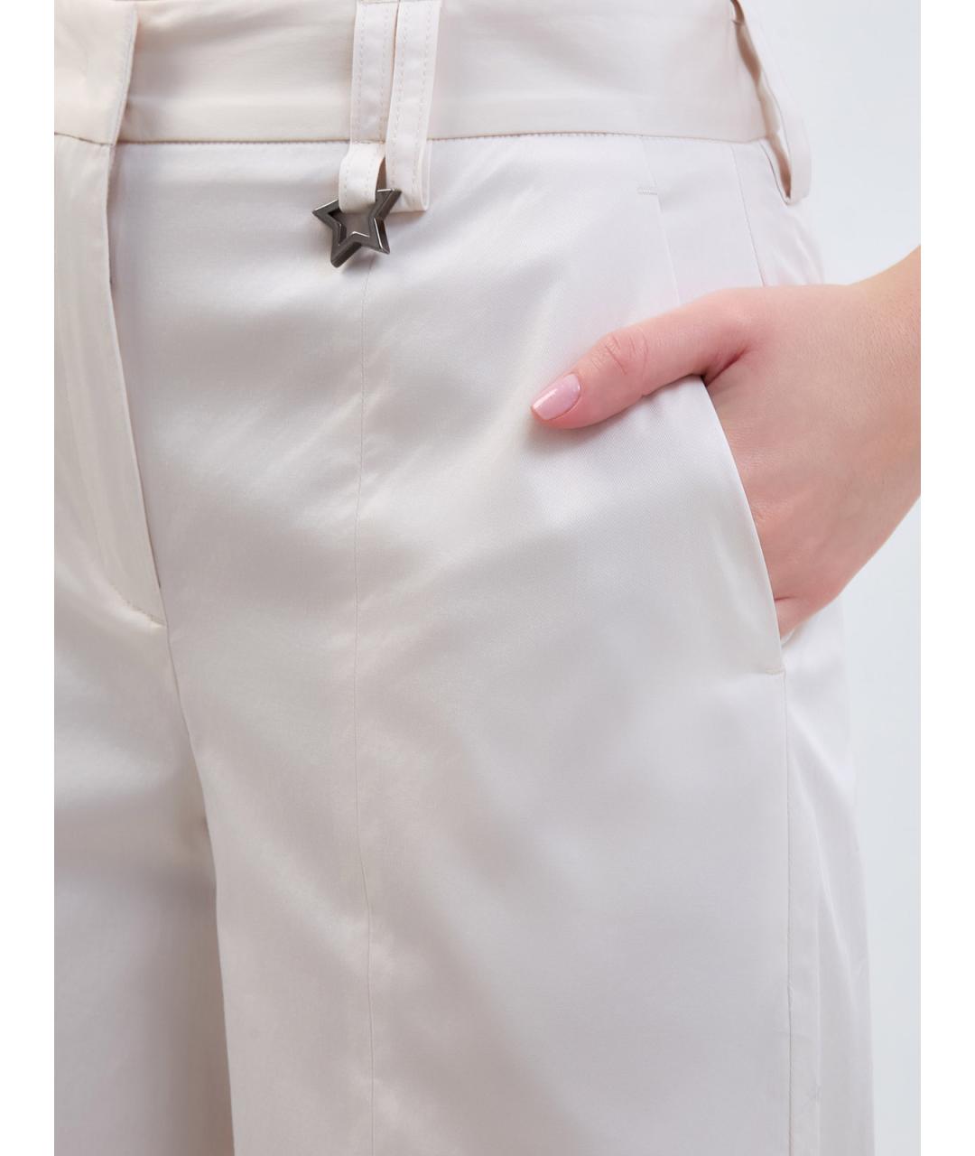 LORENA ANTONIAZZI Бежевые хлопковые брюки широкие, фото 5