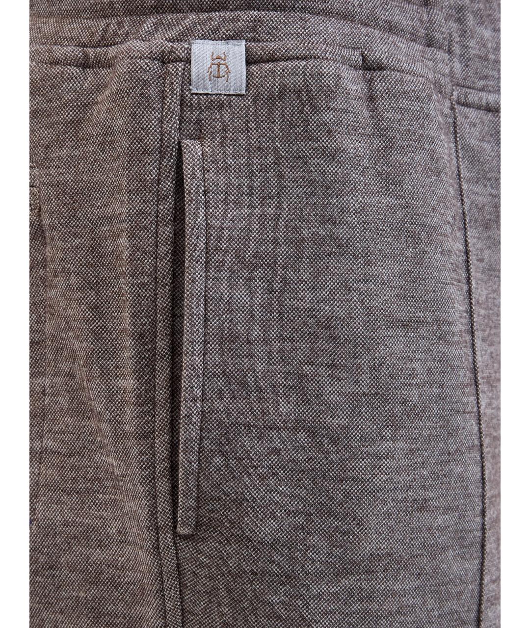 CAPOBIANCO Коричневые шерстяные повседневные брюки, фото 5