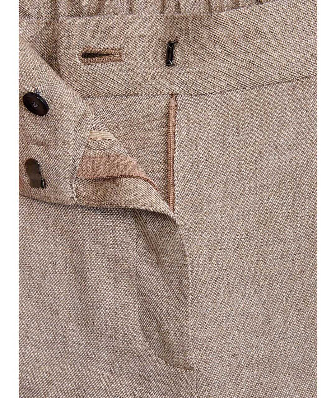 LORENA ANTONIAZZI Бежевые льняные прямые брюки, фото 6