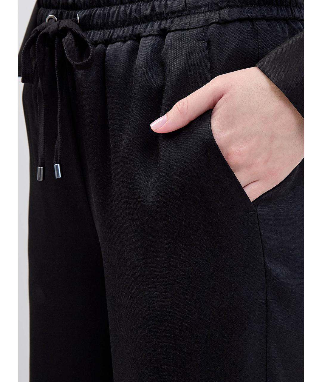 LORENA ANTONIAZZI Черные ацетатные брюки широкие, фото 5