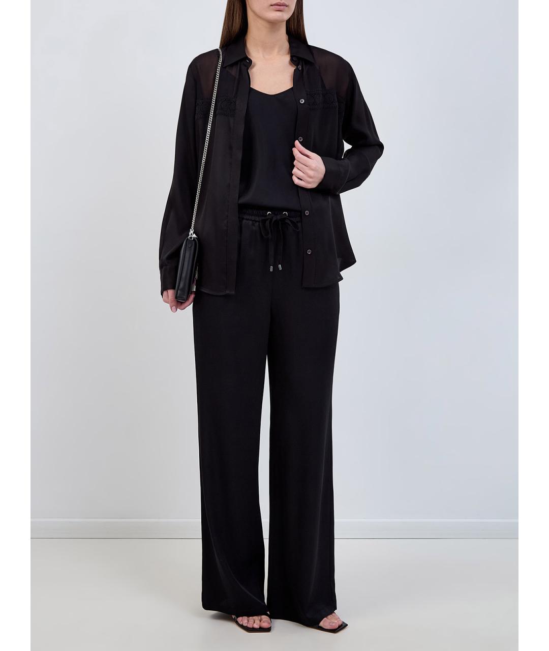 LORENA ANTONIAZZI Черные ацетатные брюки широкие, фото 2