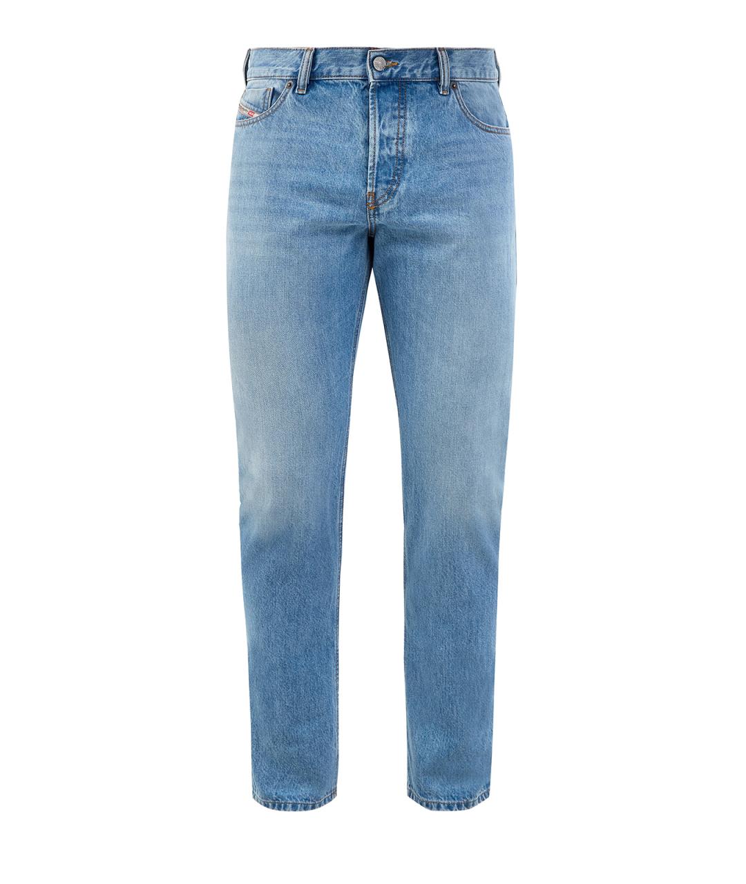 DIESEL Голубые хлопковые прямые джинсы, фото 1