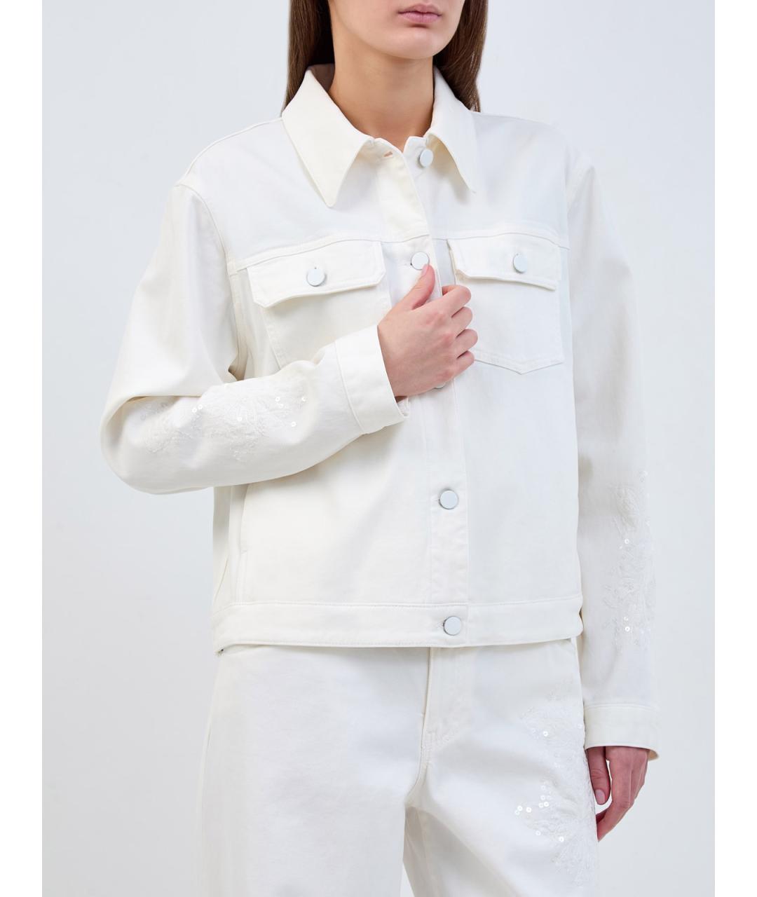 LORENA ANTONIAZZI Белая хлопковая куртка, фото 3