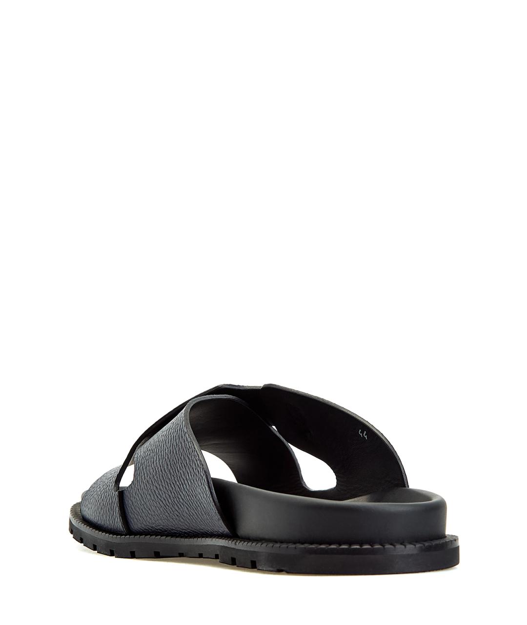 BARRETT Темно-синие кожаные шлепанцы, фото 4