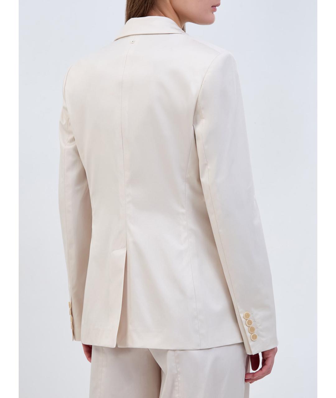 LORENA ANTONIAZZI Бежевый хлопковый жакет/пиджак, фото 4