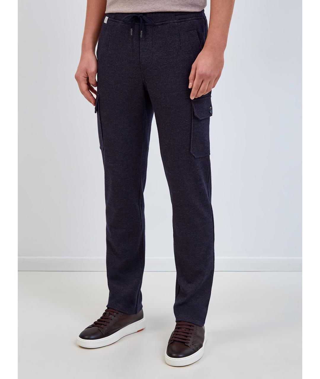 CAPOBIANCO Фиолетовые шерстяные повседневные брюки, фото 3