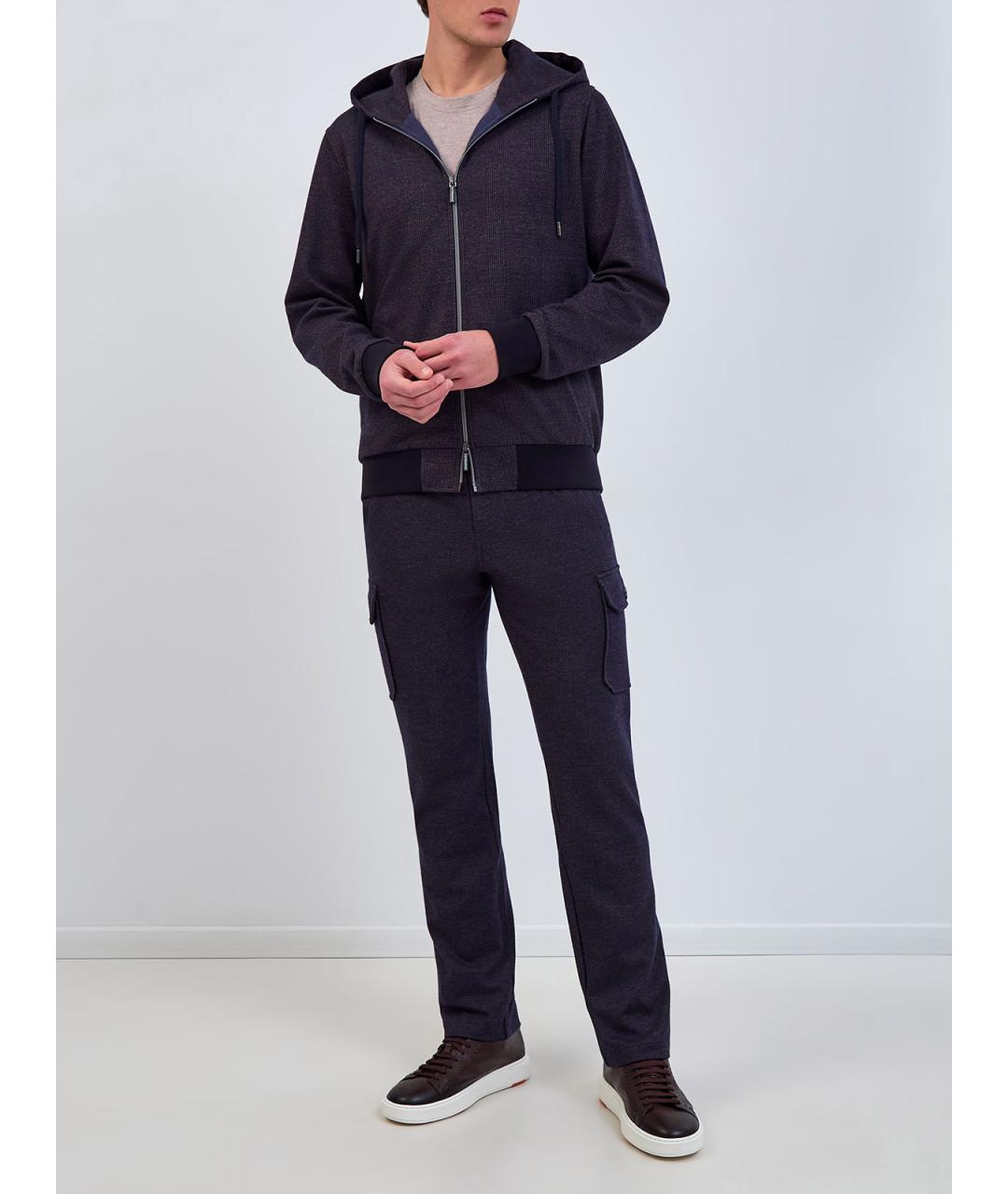 CAPOBIANCO Фиолетовые шерстяные повседневные брюки, фото 2