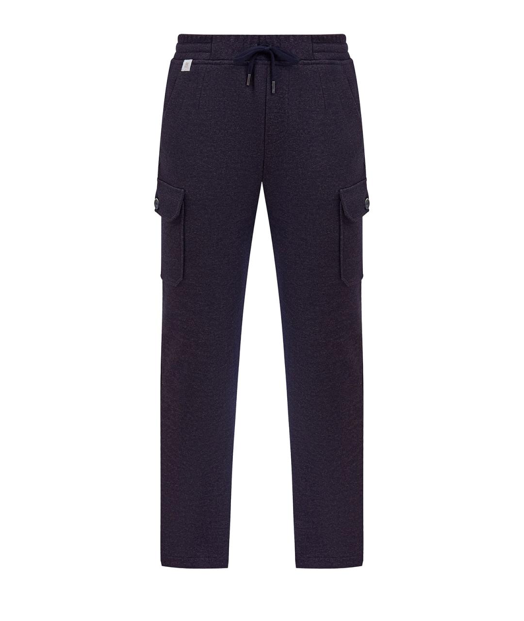 CAPOBIANCO Фиолетовые шерстяные повседневные брюки, фото 1