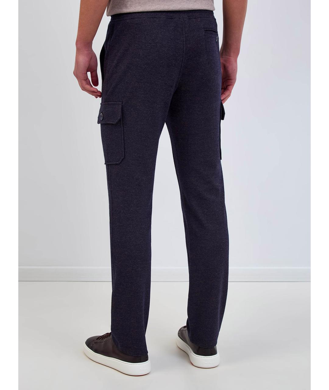 CAPOBIANCO Фиолетовые шерстяные повседневные брюки, фото 4