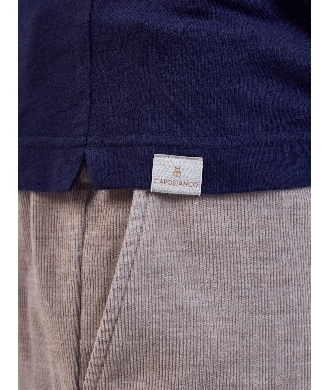 CAPOBIANCO Синяя хлопковая футболка, фото 5
