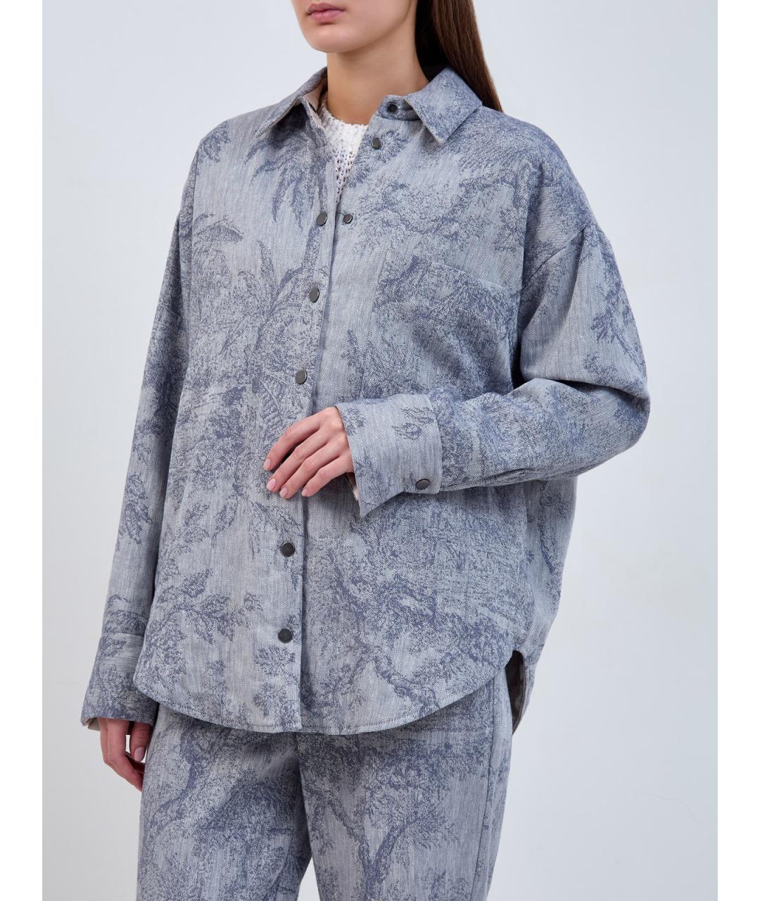 LORENA ANTONIAZZI Голубая хлопковая куртка, фото 4