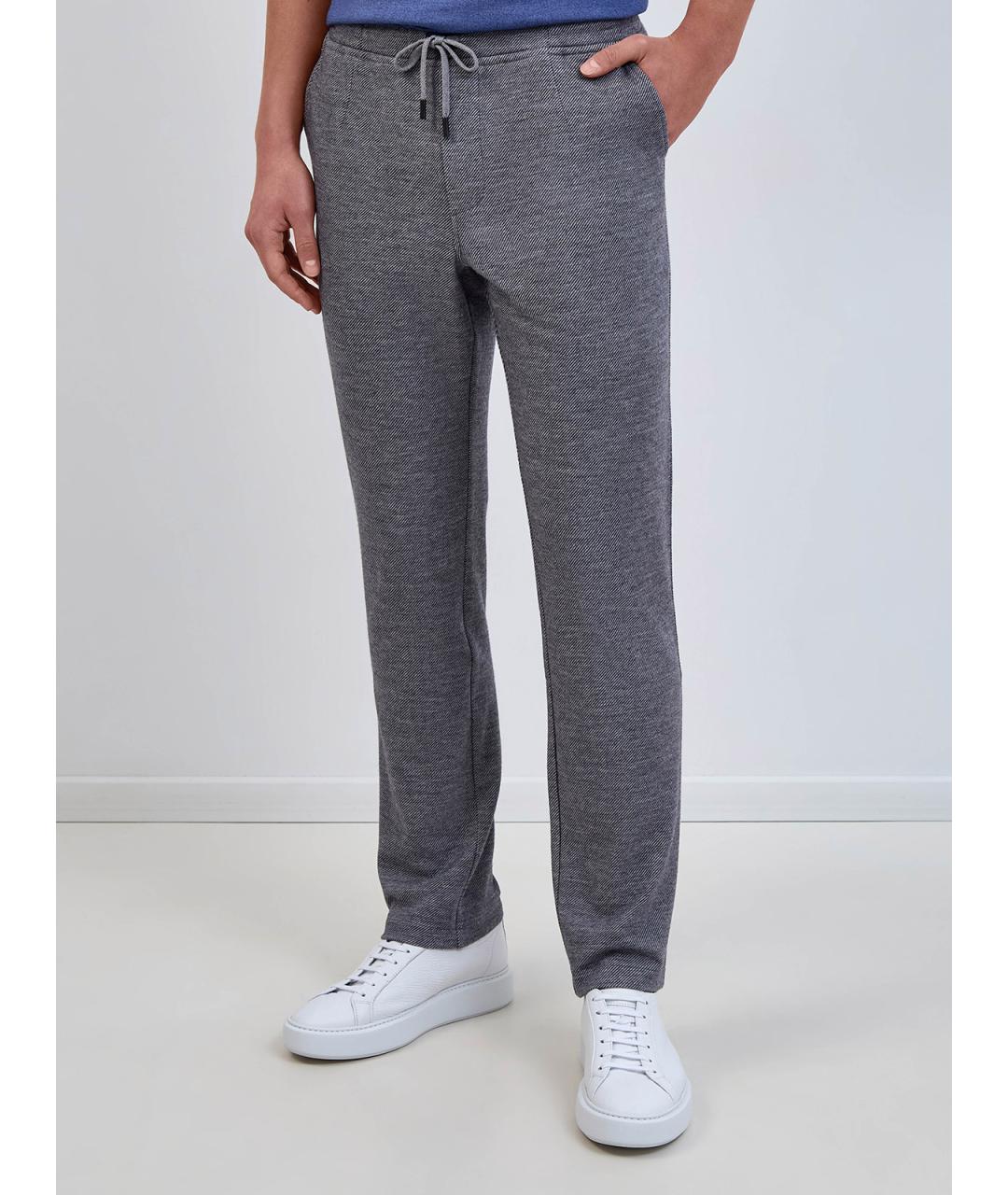 CAPOBIANCO Серые шерстяные повседневные брюки, фото 3