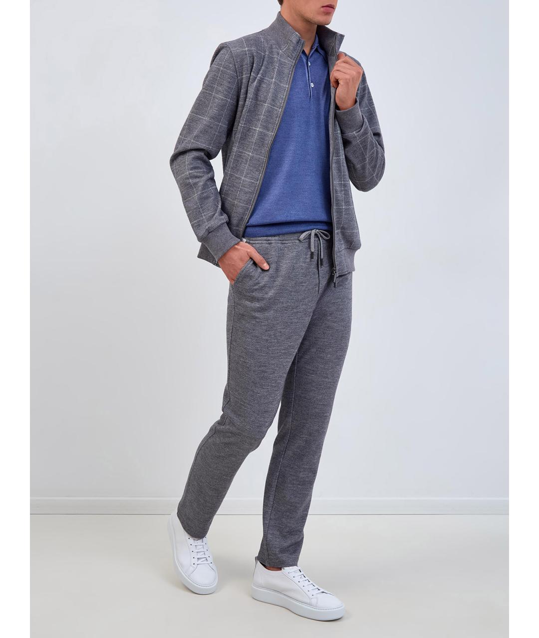 CAPOBIANCO Серые шерстяные повседневные брюки, фото 2