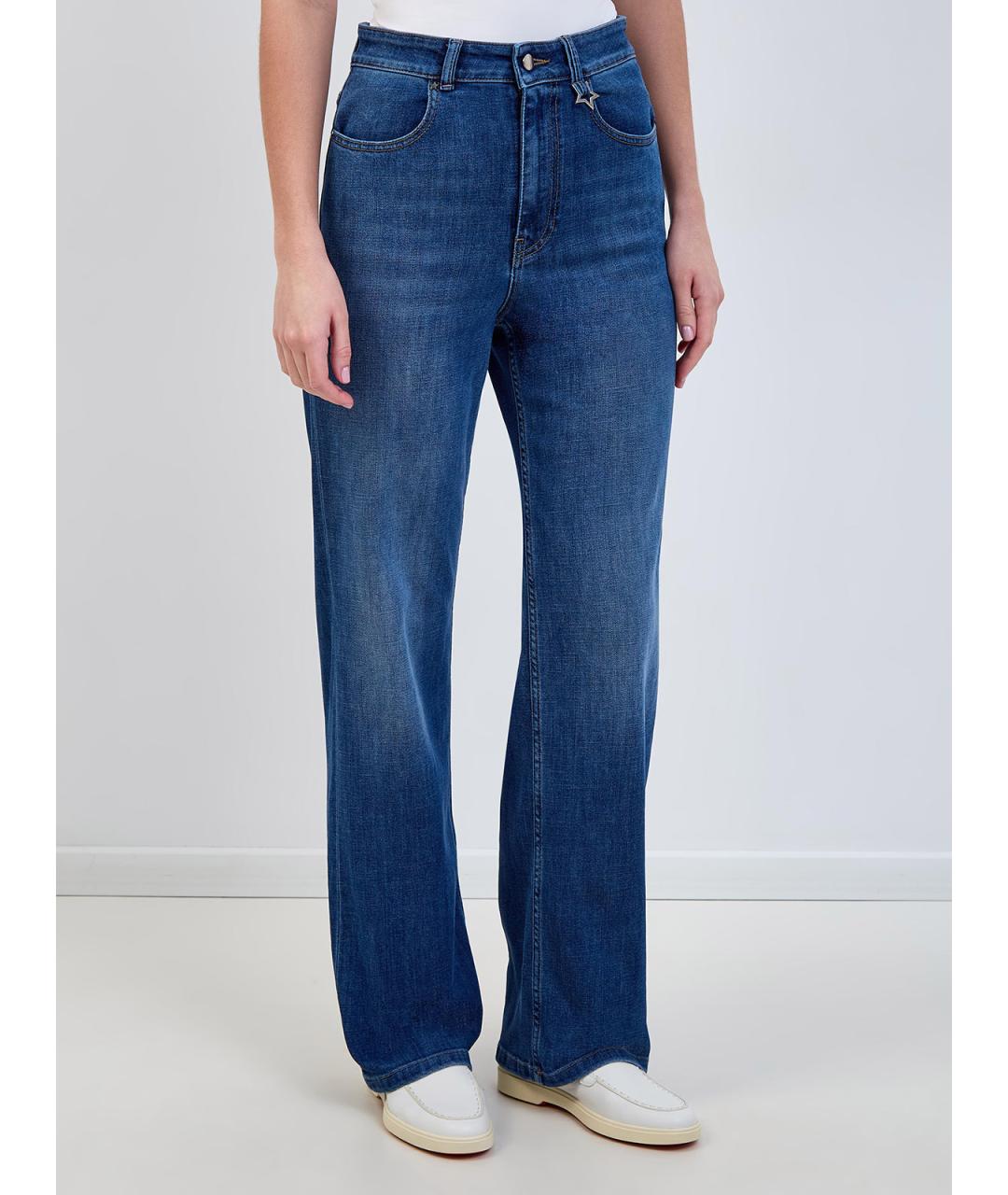 LORENA ANTONIAZZI Синие хлопковые прямые джинсы, фото 3