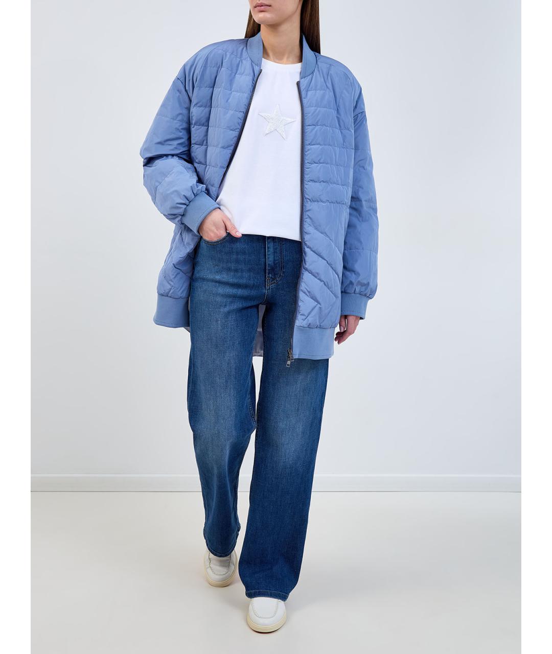 LORENA ANTONIAZZI Синие хлопковые прямые джинсы, фото 2