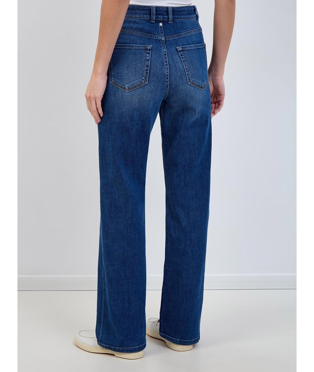 LORENA ANTONIAZZI Синие хлопковые прямые джинсы, фото 4