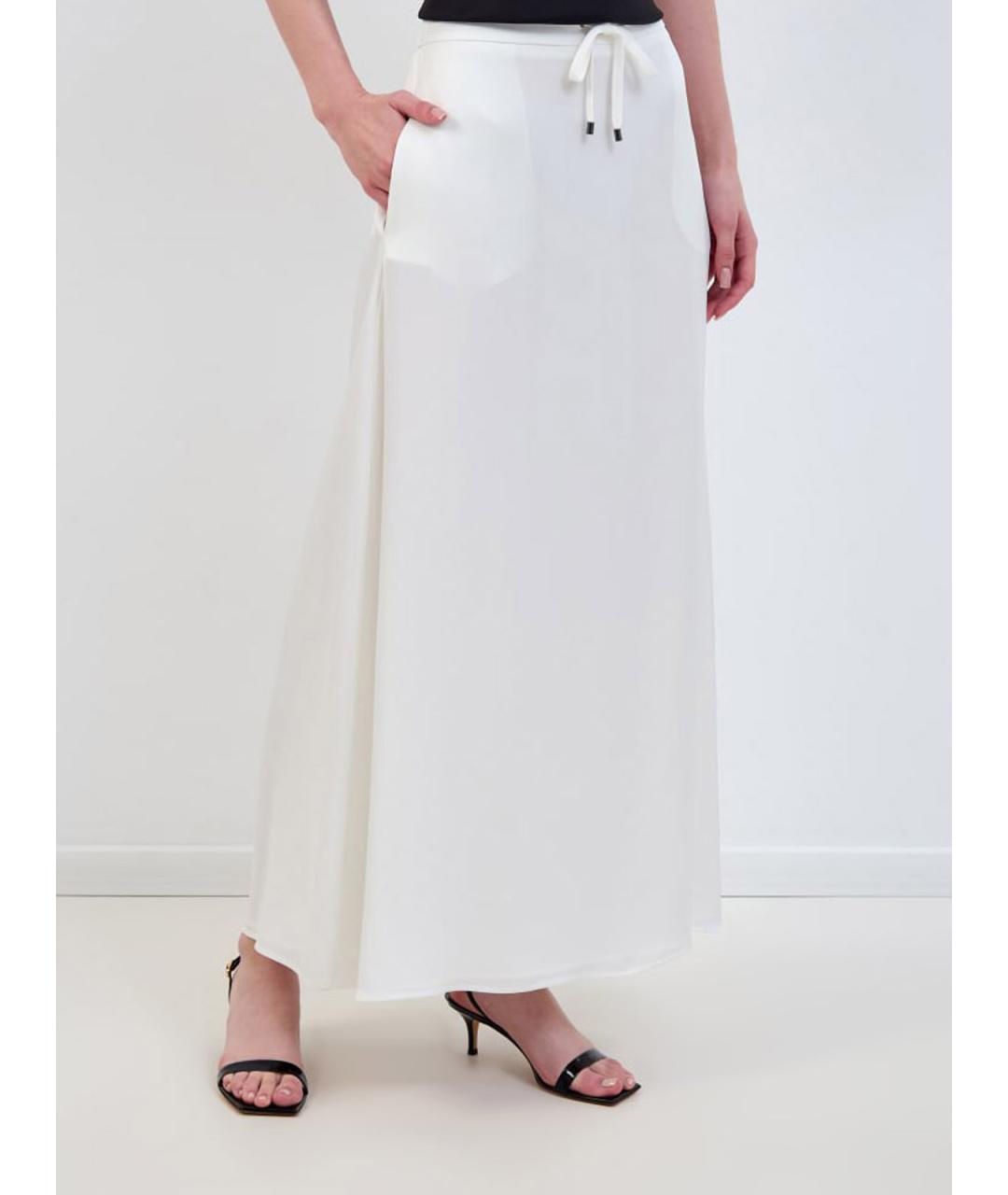LORENA ANTONIAZZI Белая ацетатная юбка макси, фото 3