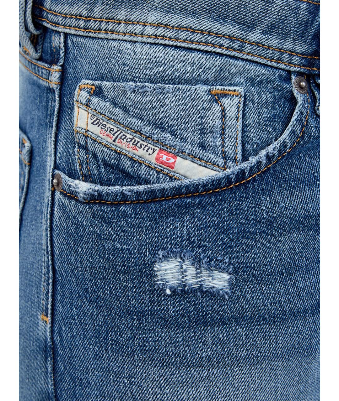 DIESEL Синие хлопковые джинсы скинни, фото 5