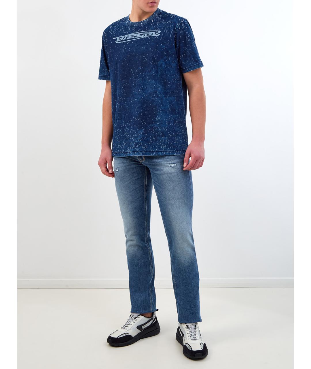 DIESEL Синие хлопковые джинсы скинни, фото 2