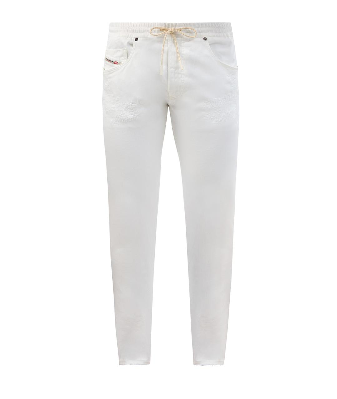 DIESEL Белые хлопковые прямые джинсы, фото 1