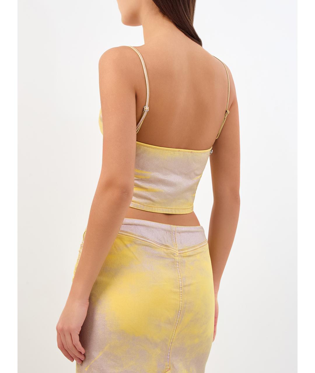 DIESEL Желтая хлопковая майка, фото 4