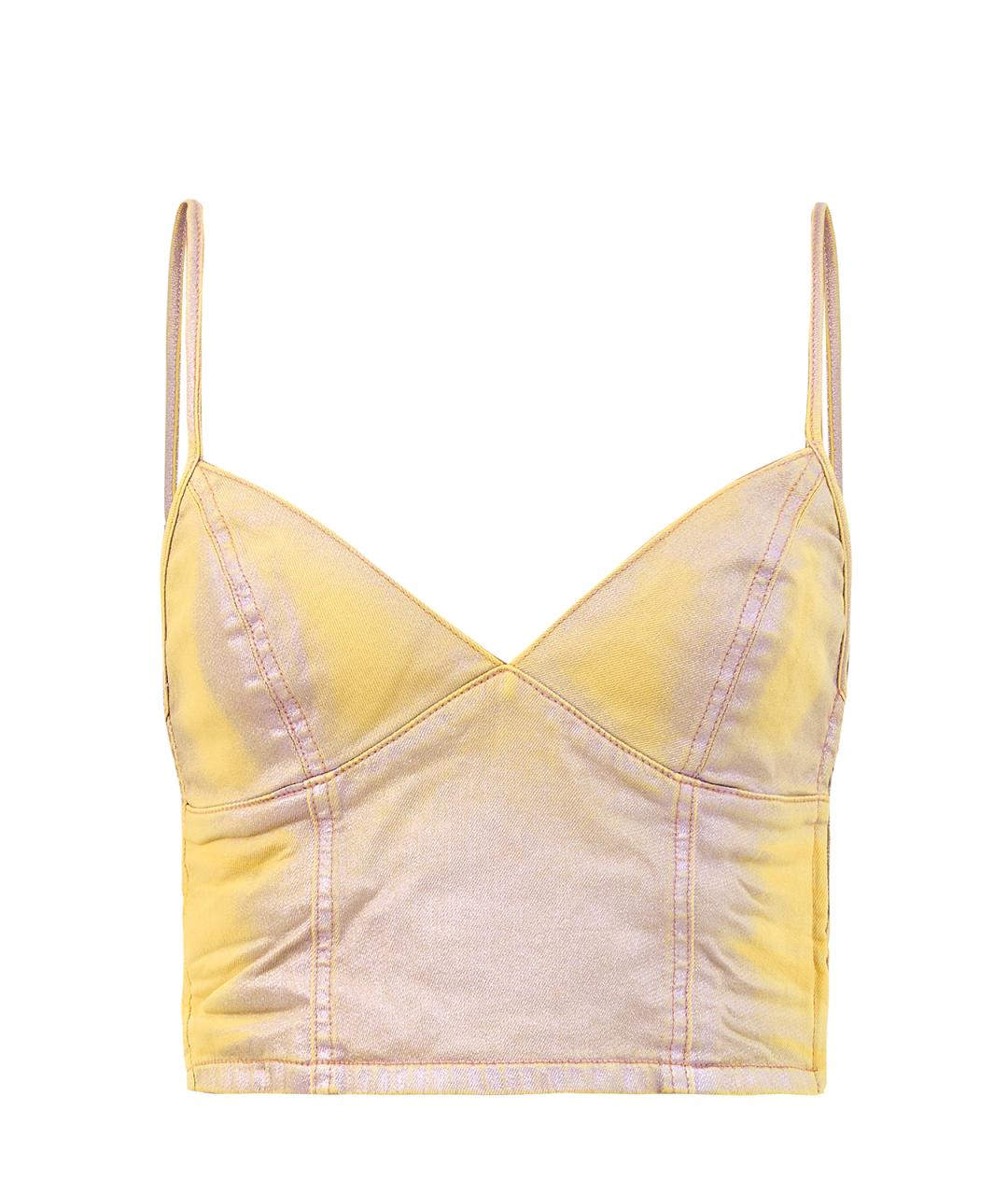 DIESEL Желтая хлопковая майка, фото 1