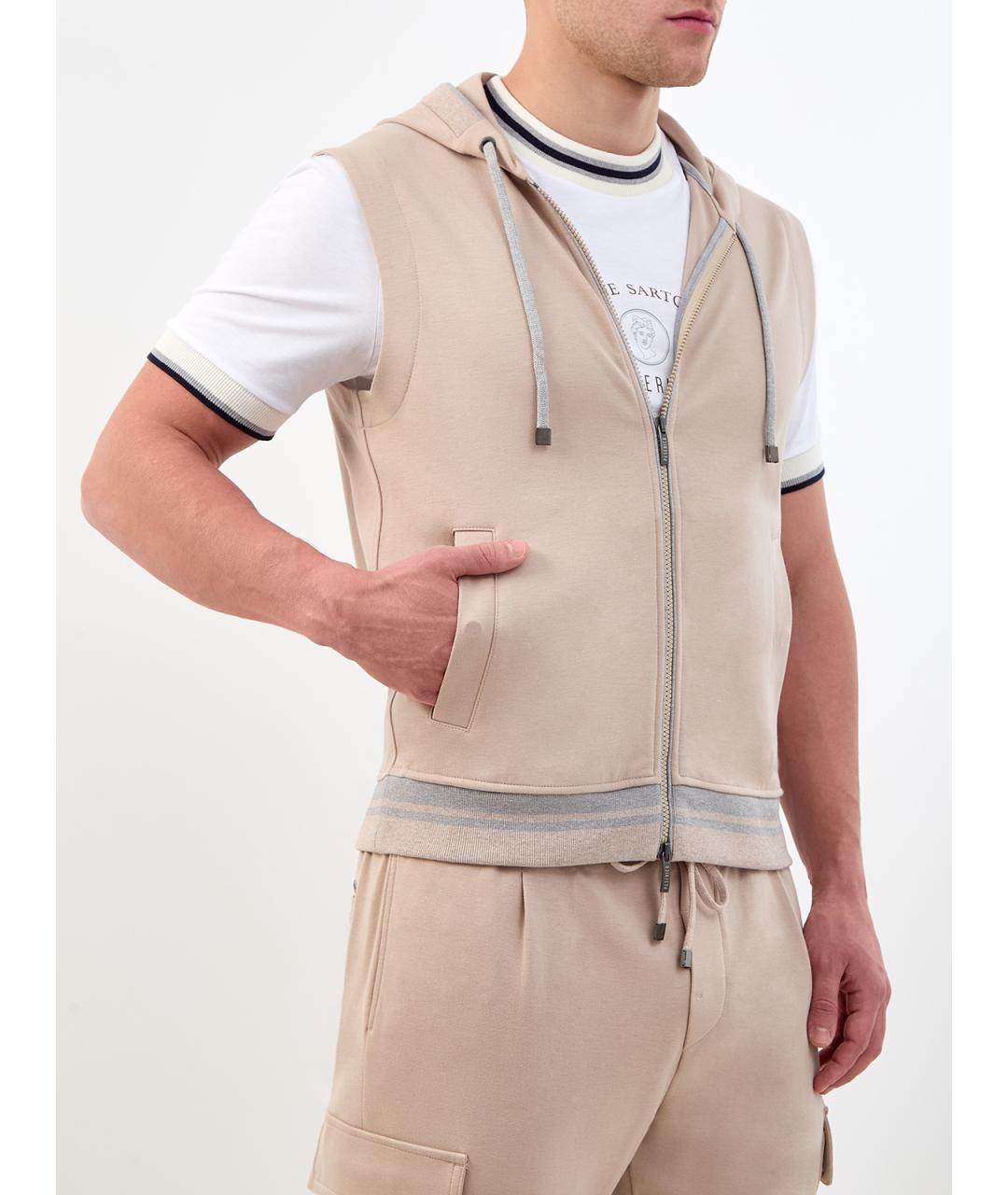 PESERICO Бежевый хлопковый жилет, фото 3
