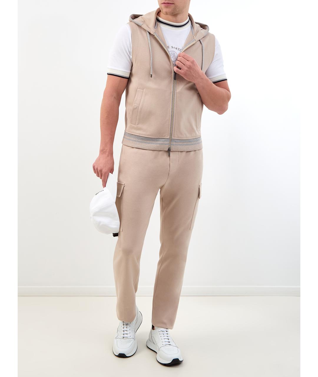 PESERICO Бежевый хлопковый жилет, фото 2