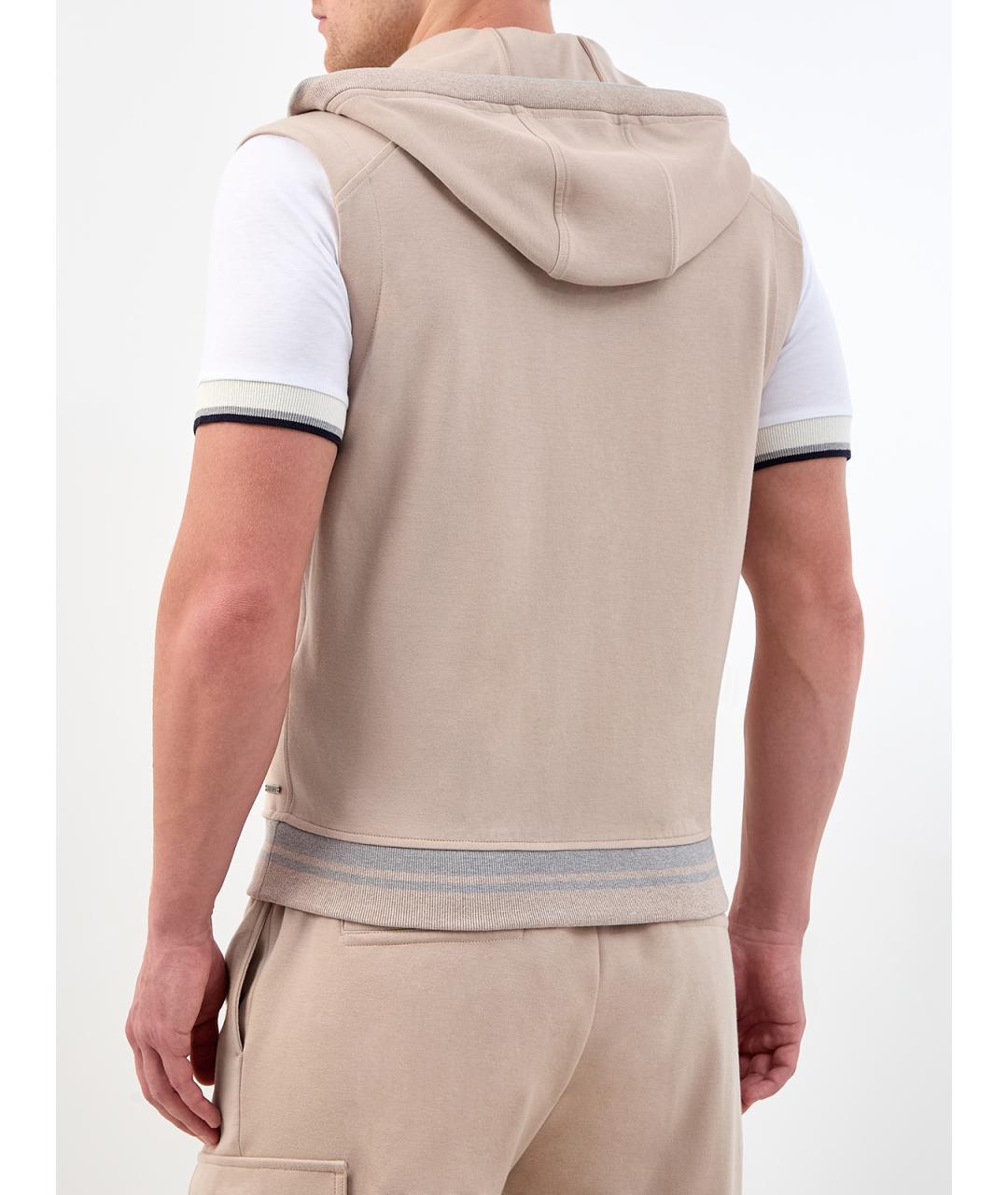 PESERICO Бежевый хлопковый жилет, фото 4