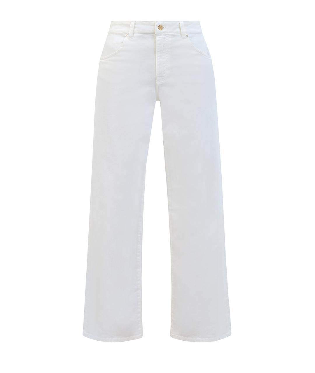 LORENA ANTONIAZZI Белые хлопковые джинсы клеш, фото 1