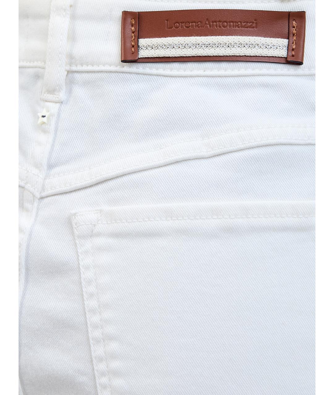 LORENA ANTONIAZZI Белые хлопковые джинсы клеш, фото 5
