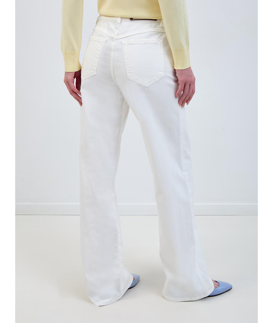 LORENA ANTONIAZZI Белые хлопковые джинсы клеш, фото 4