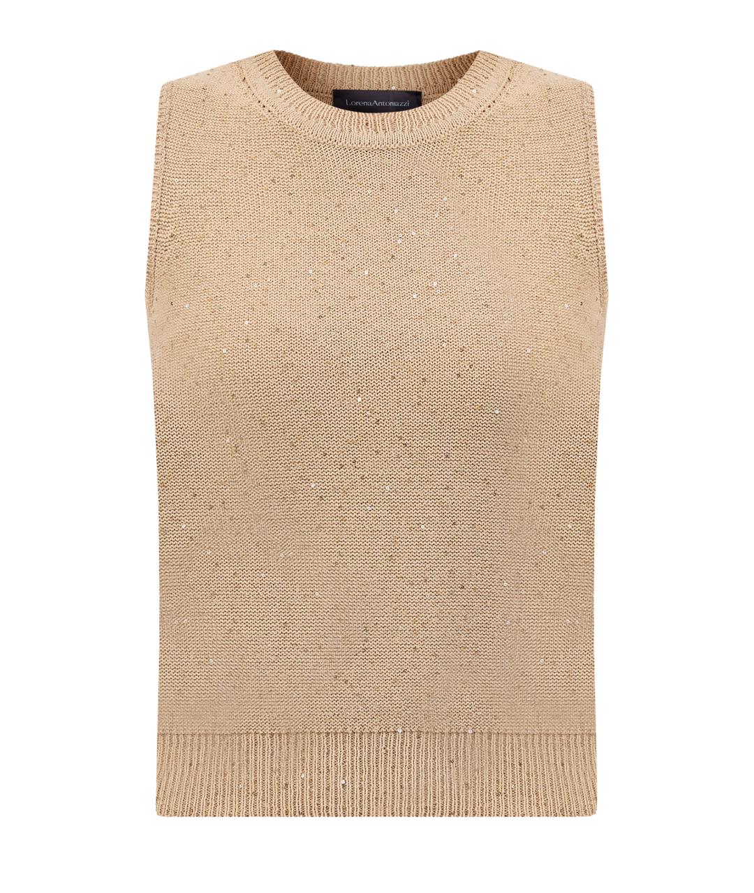 LORENA ANTONIAZZI Бежевая хлопковая майка, фото 1