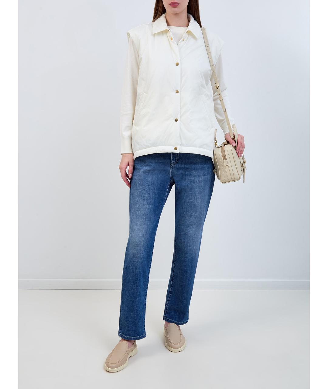 LORENA ANTONIAZZI Синие хлопковые прямые джинсы, фото 2