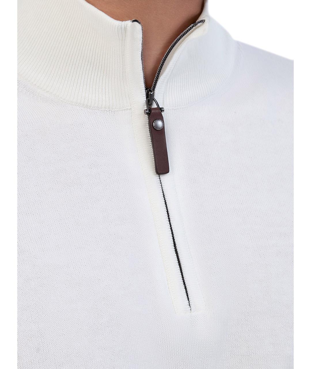 CANALI Белый хлопковый джемпер / свитер, фото 5