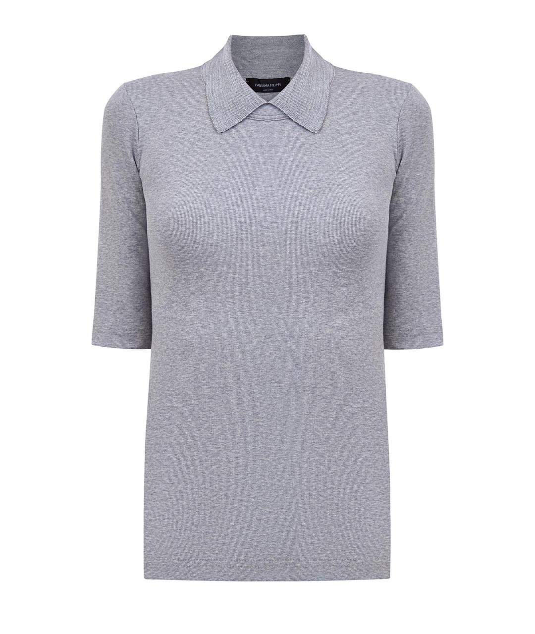 FABIANA FILIPPI Серый хлопковый джемпер / свитер, фото 1