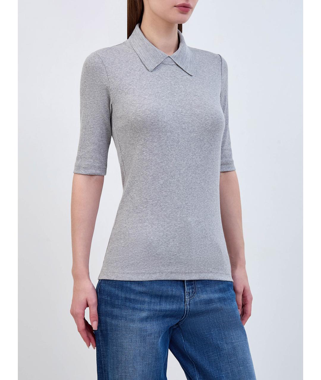 FABIANA FILIPPI Серый хлопковый джемпер / свитер, фото 3