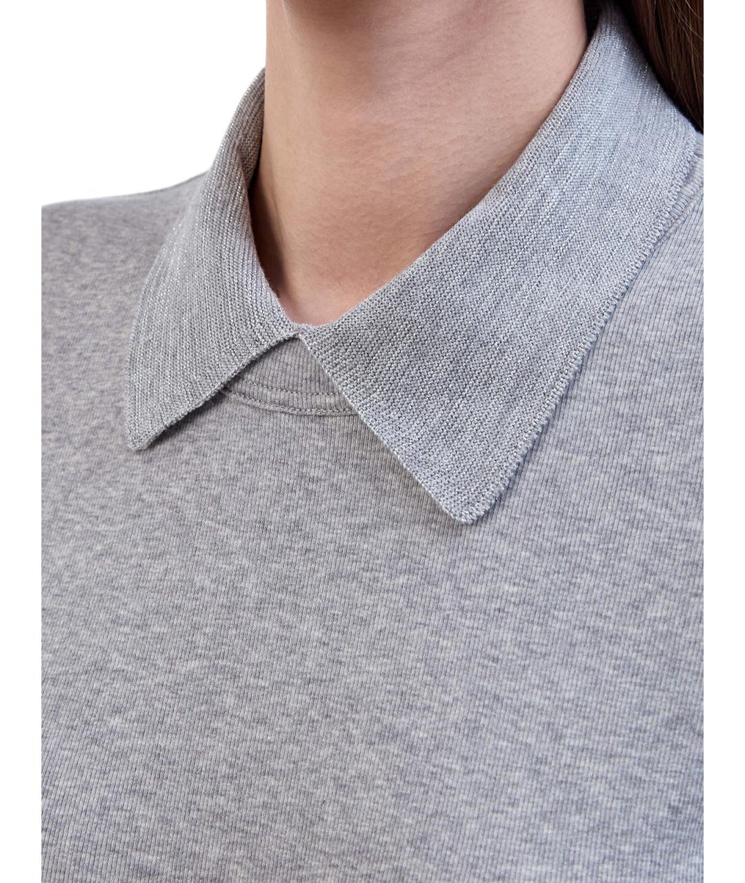 FABIANA FILIPPI Серый хлопковый джемпер / свитер, фото 5