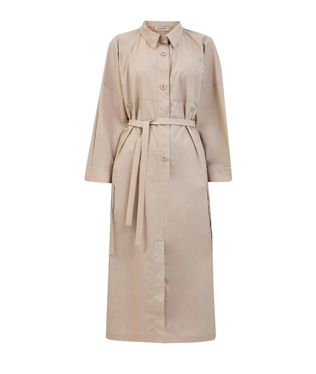 GENTRY PORTOFINO Бежевое хлопковое повседневное платье, фото 1